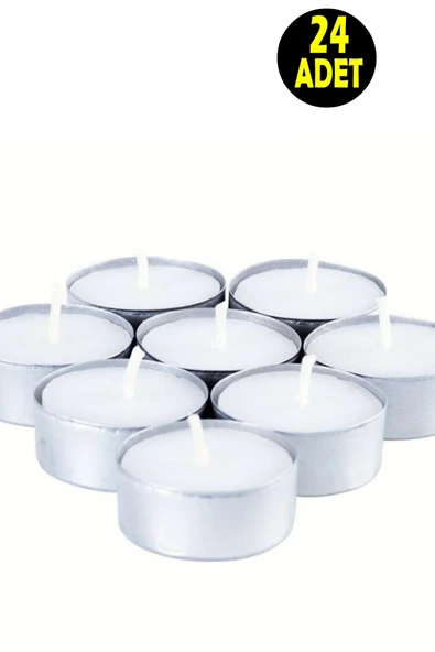 usin 24 Adet Beyaz Suda Yüzen Restoran Cafe Bar Sarı Mavi Kırmızı Pembe Renk Yuvarlak Tea Light Mum ürün görseli 1