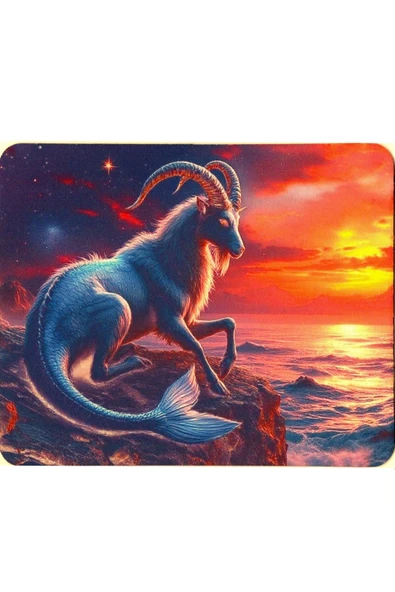 usin Oğlak Burcu Desenli Tip Kaymaz Taban Optik Bilgisayar Notebook Burçlar Mouse Pad Mauspad 17x 21 Cm ürün görseli 1