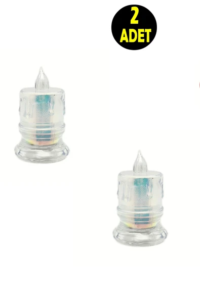 usin Dekoratif Dumansız Sarı Işık Pilli Alevli Tip Led Mum Kandil ürün görseli 1