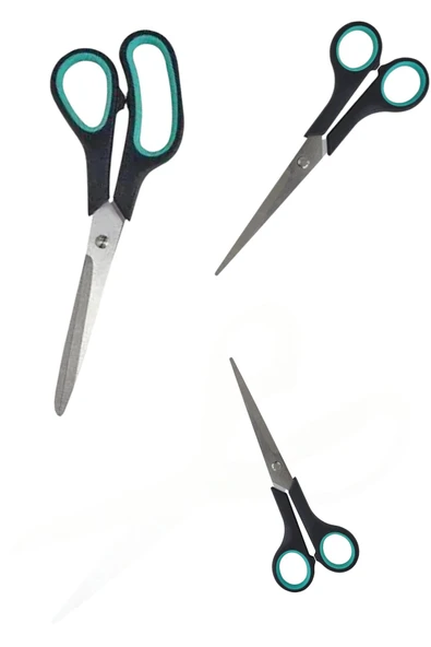 usin Paslanmaz Çelik Kumaş Karton Kağıt Kesme Kesim Keskin Terzi Makası 3lü Set (14-17-21 CM) ürün görseli 1