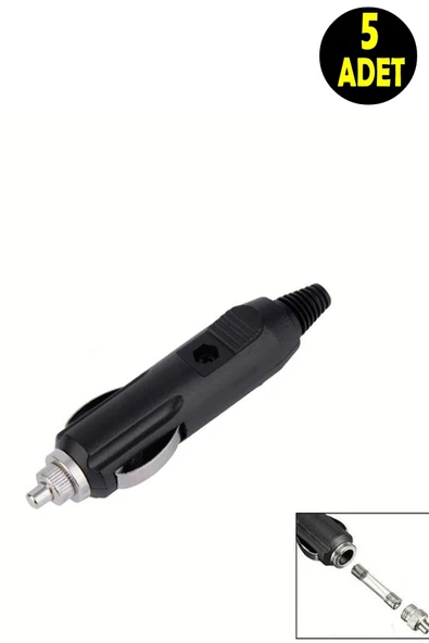 usin 5 Adet 12 Volt 2a Sigortlalı Seyyar Motorsiklet Otomobil Araç Çakmaklık Fişi Soketi ürün görseli 1