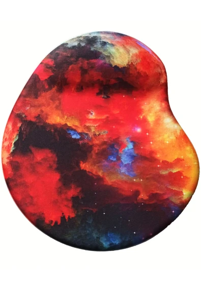 usin Oval Alaca Bulaca Desenli Bilek Destekli Kaymaz Taban Bilgisayar Notebook Mouse Pad -Mausa Pad ürün görseli 1