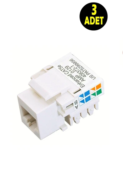 usin 3 ADET RJ45 Şase CAT5E 8P8C Keystone Jack Modül RJ 45 Konektörü Key Stone Jack ürün görseli 1