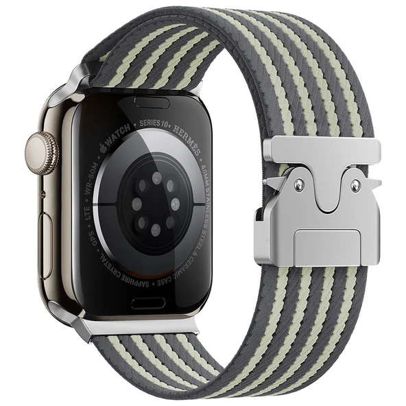 Apple Watch 45mm Zore KRD-133 Naylon Kumaş Hasır Örgülü Kordon ürün görseli 1