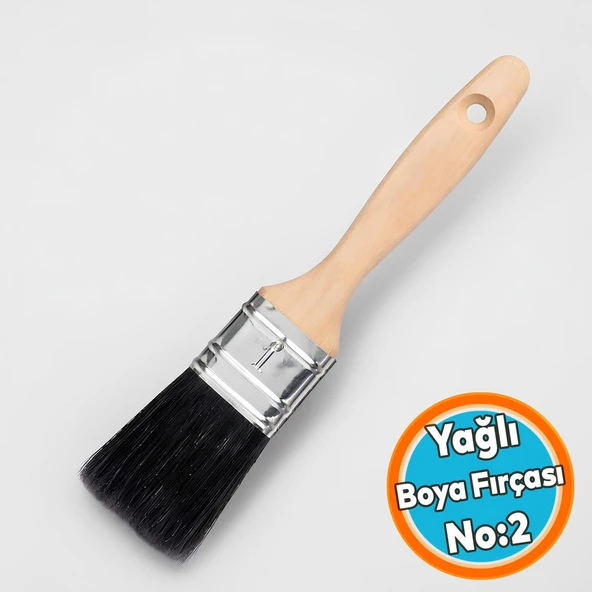 Profesyonel Seri Ahşap Saplı Yağlı Boya Fırçası No:2 Boya Fırçası Ergonomik Tutuş Kolay Uygulama ürün görseli 1