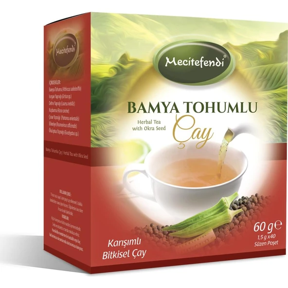 Mecitefendi Bamya Tohumlu Çay 60 gr 40 Süzen Poşet ürün görseli 1