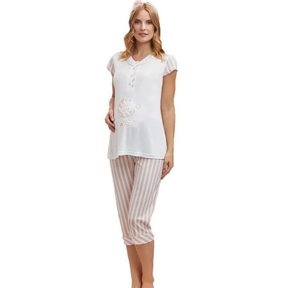 FLZ 24284 Kadın Yazlık Lohusa Pijama Takım ürün görseli 1