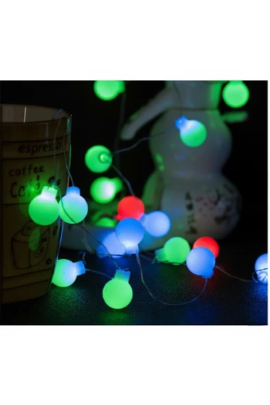 usin 5 Metre Eklemeli 28 Top RGB Işıklı Aydınlatma Yılbaşı Gece Parti Süsü Aydınlatması Led Şerit ürün görseli 1