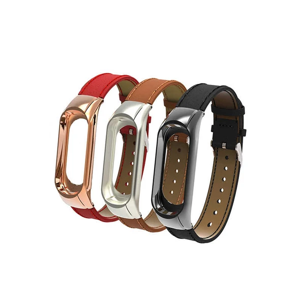 Xiaomi Mi Band 3 KRD-07 Deri Kordon - Resim 5