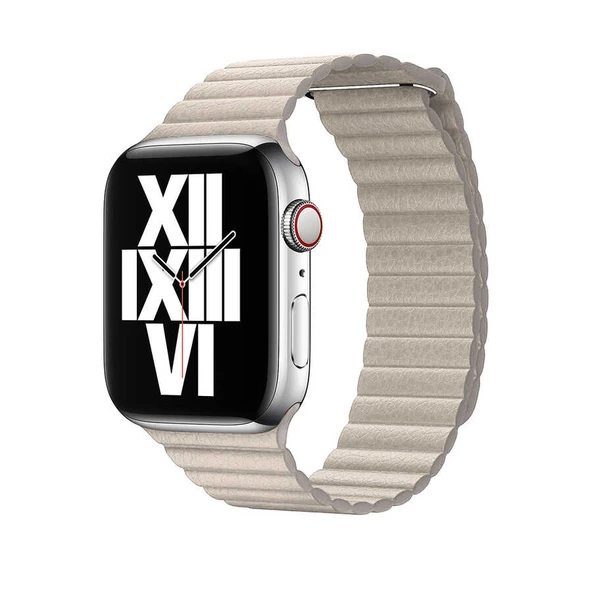 Apple Watch 44mm KRD-09 Deri Lop Kordon - Resim 11