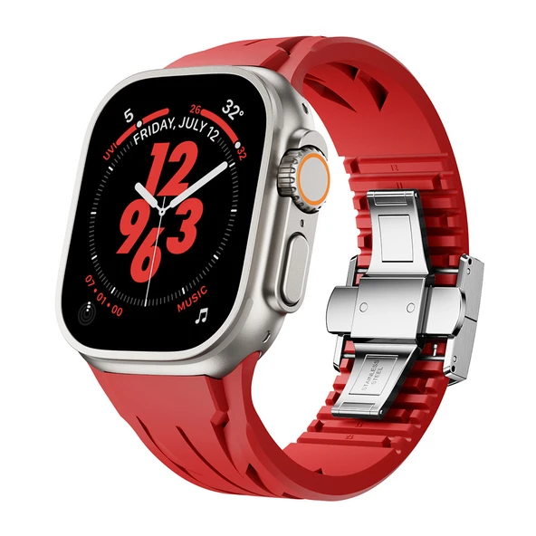 Apple Watch Ultra 49mm KRD-127 Metal Tokalı Silikon Kordon ürün görseli 1