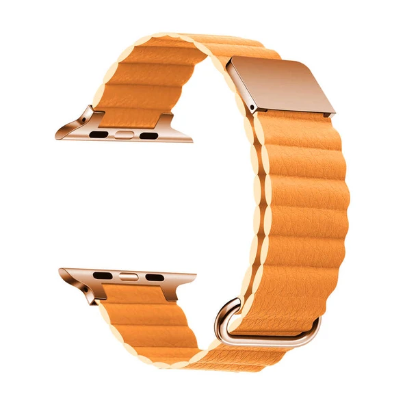 ​​​Apple Watch 44mm KRD-78 PU Deri Kordon Strap Kayış ürün görseli 1