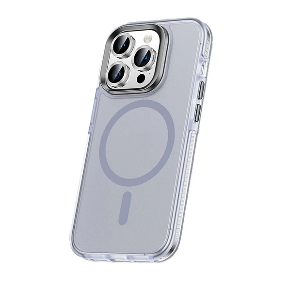 Apple iPhone 15 Pro Max Kılıf Airbagli M-safe Wireless Şarj Özellikli Lens Koruyuculu Zore Klaptika Kapak ürün görseli 1