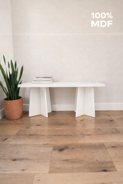 MOBİLYACIN Dikdörtgen Salon Yemek Masası Mantar Ayak - 36mm Kalın Kenarlı 160x90-Beyaz ürün görseli 1