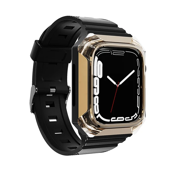 Apple Watch 7 41mm Zore KRD-88 Sert PC Kasa Koruyuculu Silikon Kordon ürün görseli 1