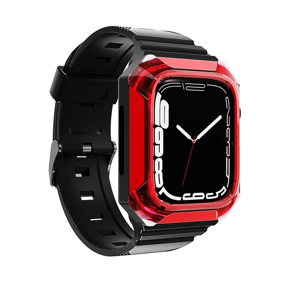 Apple Watch 40mm Zore KRD-88 Sert PC Kasa Koruyuculu Silikon Kordon ürün görseli 1