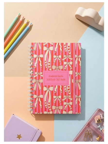 Lizy 2026-2027 Spiralli Akademik Planlayıcı Ajanda 17X24 cm Tasarım-1 ürün görseli 1