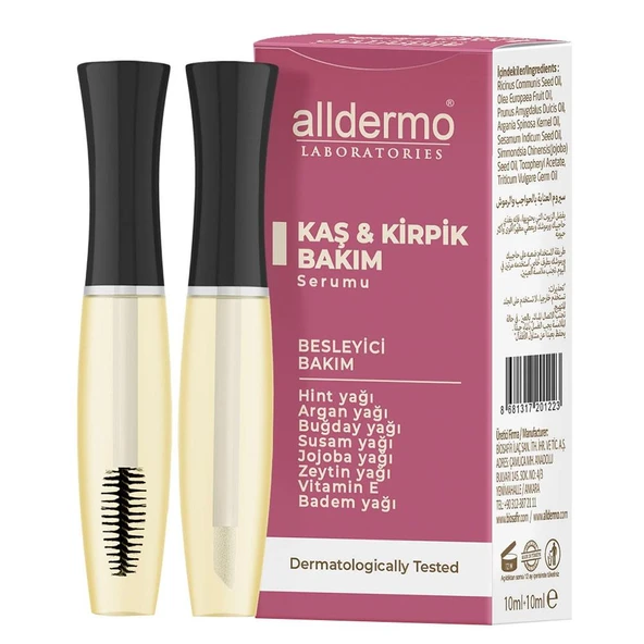 Alldermo Kaş & Kirpik Besleyici Bakım Serumu 10 ml + 10 ml ürün görseli 1
