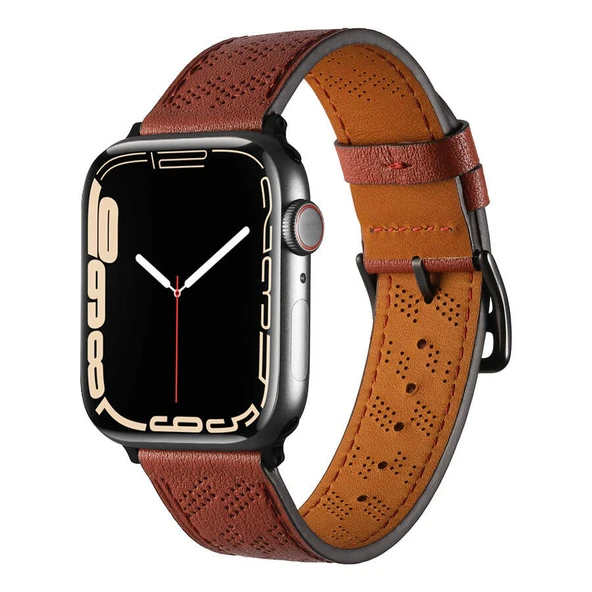 ​​​Apple Watch 7 45mm KRD-76 PU Deri Kordon Strap Kayış ürün görseli 1