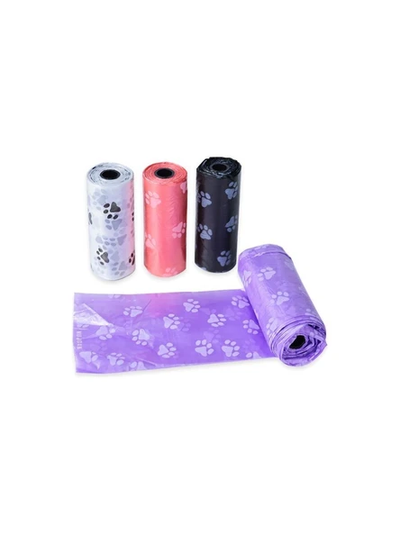 Desenli Evcil Hayvan Dışkı Toplama Rulo Poşeti 4'lü 30X15CM 2 Paket ürün görseli 1