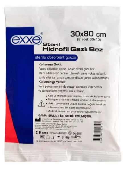 Exxe Gazlı Bez 30 cm x 80 cm (2 Parça 30x40) ürün görseli 1