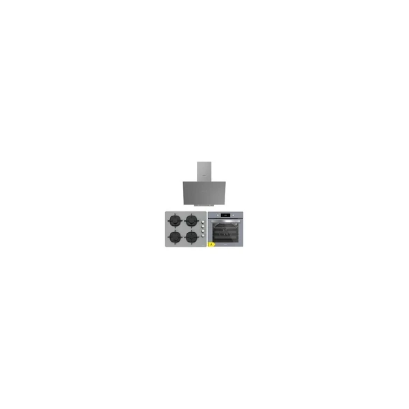 Silverline Gri Cam Ankastre Set ( 3481 Flam - CS5335S02 - BO6504S01 ) ürün görseli 1