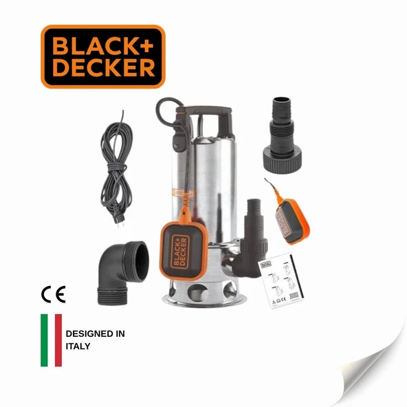Black & Decker BXUP1100XDE Dalgıç Pompa Kirli Su İnox 10,5 mt 1100 W ürün görseli 1