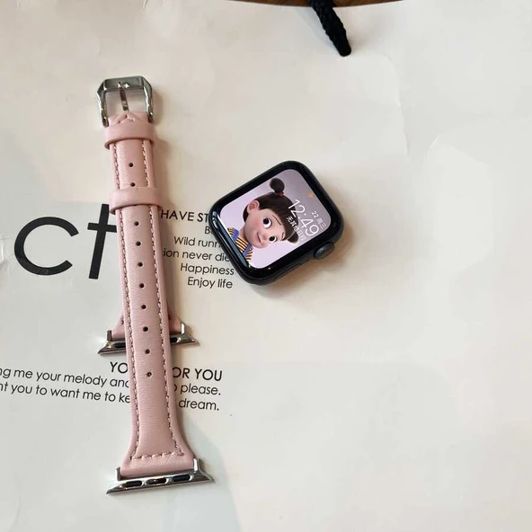 ​​​Apple Watch 44mm KRD-28 Deri Kordon - Resim 6