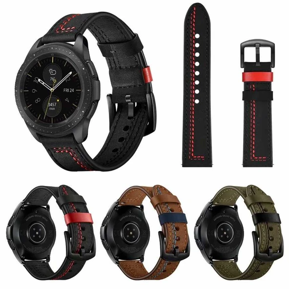 Gear S2 (20mm) KRD-19 Deri Kordon - Resim 8