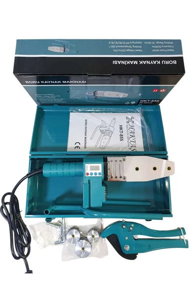 haktaş Dijital Göstergeli 800 Watt PPRC Boru Kaynak Makinesi | 20-25-32 Uçlu + Makaslı Set ürün görseli 1
