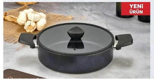Eda ZK-233 Perla 28 cm Granit Döküm Kısa-Basık Tencere ürün görseli 1