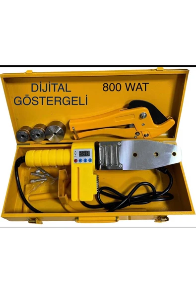 haktaş Dijital Göstergeli 800 Watt PPRC Boru Kaynak Makinesi | 20-25-32 Uçlu + Makaslı Set ürün görseli 1