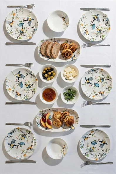 Porsima 4271 Pure 14 Parça Porselen Kahvaltı Seti 6 Kişilik Kahvaltı Takımı ürün görseli 1
