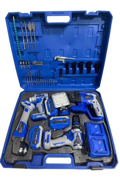 haktaş Şarjlı matkap seti, hilti, somun sökme, spral, LED lamba, 5'li paket ürün görseli 1