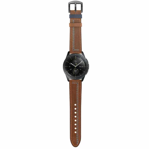Gear S3 (22mm) KRD-19 Deri Kordon - Resim 9