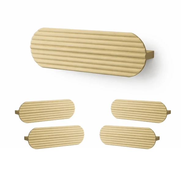 Aytuğ Metal (128 mm-12.8 cm) Mat Altın Kulp (5 Adet) Mobilya Mutfak Çekmece Dolap Kapak Kulbu Kulpu ürün görseli 1
