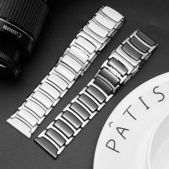Gear S2 (20mm) Seramik Metal Kordon - Resim 3