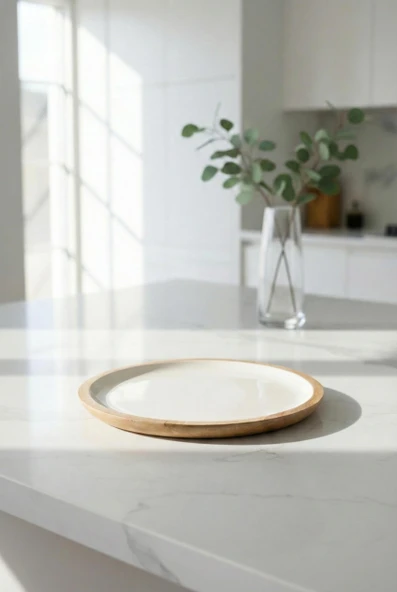 Mango Agacı Servis Tabağı & Sunum Tabağı 25 Cm Krem - Resim 3