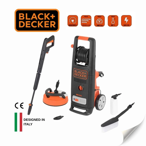 Black & Decker BXPW2000PE Basınçlı Yıkama Makinesi 140 Bar 2000 W ürün görseli 1