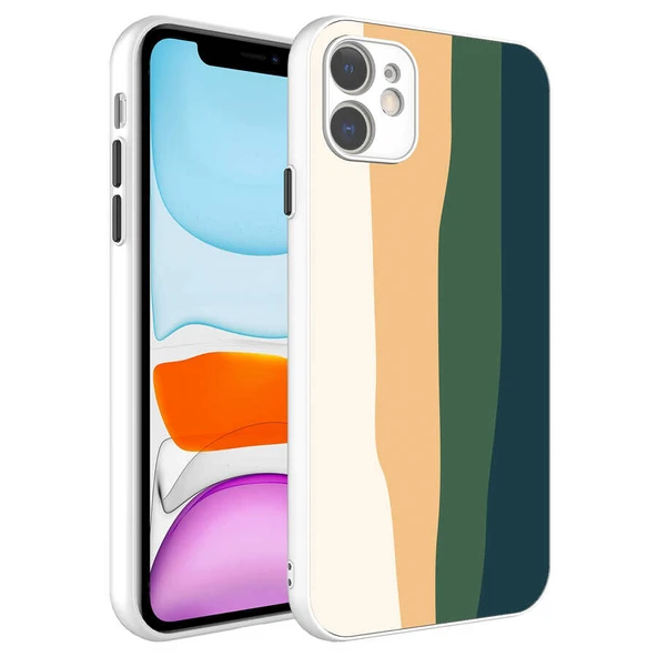 Apple iPhone 11 Kılıf Kamera Korumalı Renkli Temperli Zore X-Cam Kapak ürün görseli 1