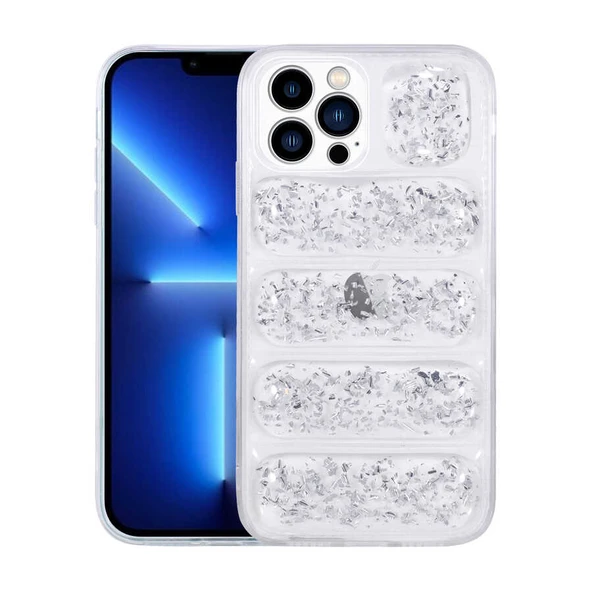 Apple iPhone 12 Pro Kılıf Kamera Korumalı Simli Airbag'li Zore Dalga Kapak ürün görseli 1