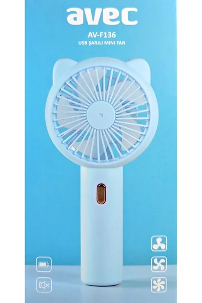 AVEC USB ŞARJLI MİNİ FAN ürün görseli 1