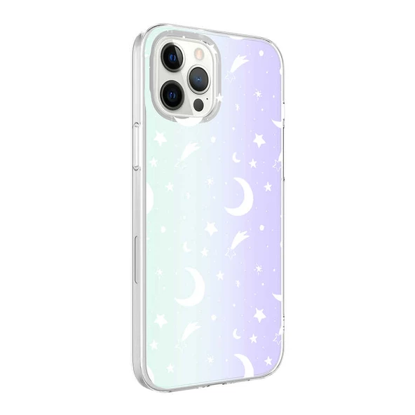 Apple iPhone 12 Pro Max Kılıf Zore M-Blue Desenli Kapak ürün görseli 1