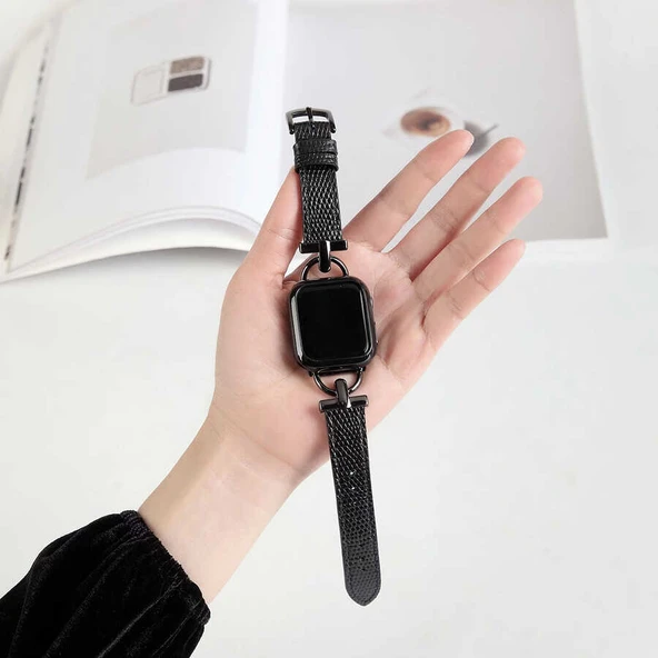 ​​​Apple Watch 7 45mm KRD-53 Deri Kordon - Resim 8