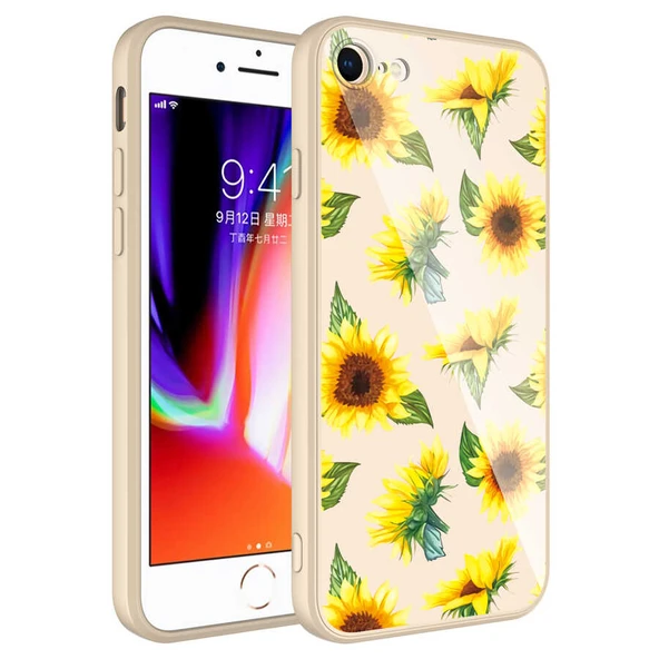 Apple iPhone 8 Kılıf Kamera Korumalı Desenli Sert Silikon Zore Epoksi Kapak ürün görseli 1
