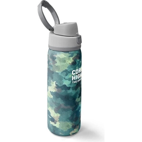 Yaygan Coral High Yeşil Kamuflaj Desenli Pipetli ve Direkt Içim Çelik Termos 800 ml 38520 ürün görseli 1