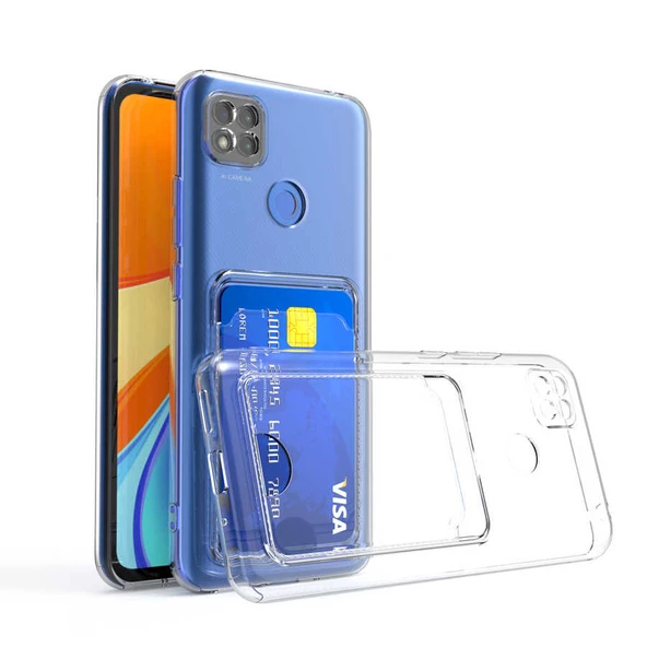 Xiaomi Redmi 9C Kılıf Kartlıklı Şeffaf Zore Setra Clear Silikon Kapak ürün görseli 1