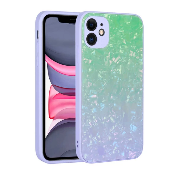 Apple iPhone 11 Kılıf Renk Geçişli Mermer Desenli Sert Silikon Zore Granit Kapak ürün görseli 1
