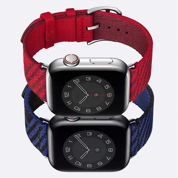 Apple Watch 7 45mm KRD-51 Hasır Kordon - Resim 4