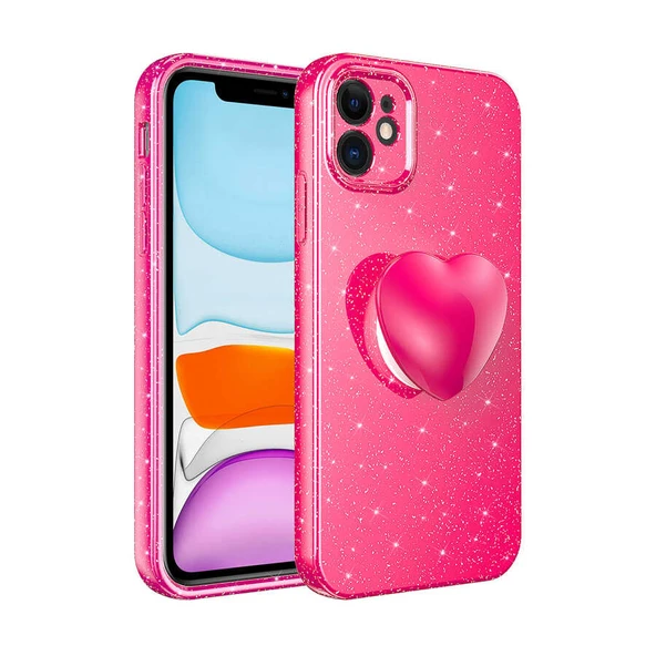 Apple iPhone 11 Kılıf Kamera Korumalı Simli Pop Soketli Lüks Zore Koton Soketli Kapak ürün görseli 1